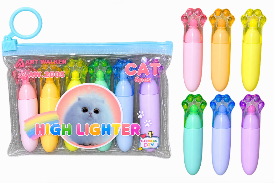 Kit Marcador de Texto com 6 Unidades Cores Variadas Oasis OIA-8522