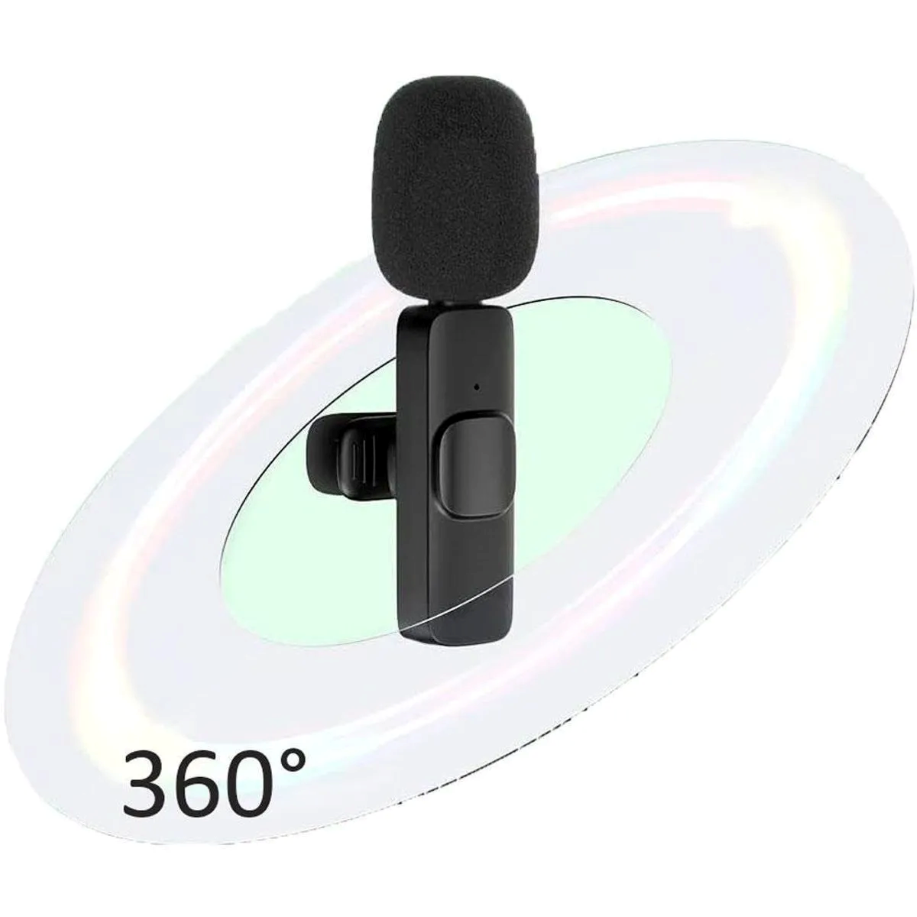 Microfone de Lapela Sem Fio 2.4G para Type-C com Receptor e Cabo USB A'Gold MCF-03