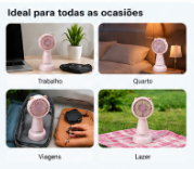 Mini Ventilador de Mesa 3W com Suporte para Celular B-Max BM-F950