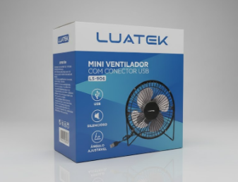 Mini Ventilador Portátil USB em Alumínio Luatek LS-906