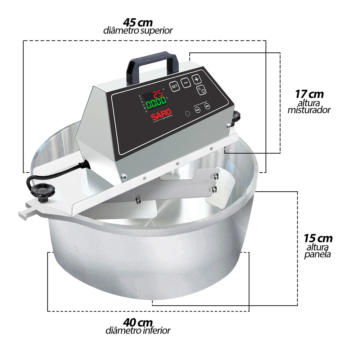 Panela De Brigadeiro Elétrica Automática 21 Litros Saro PA21