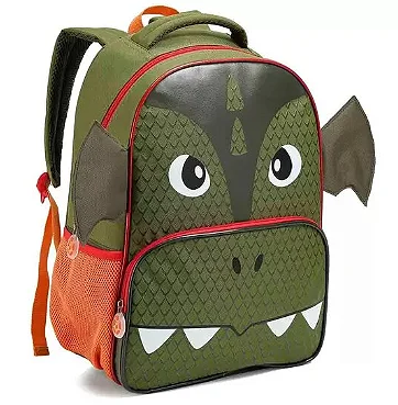 Mochila Infantil Escolar Dragão Verde Denlex DL1359