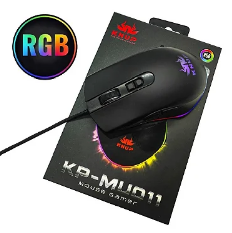 Mouse Gamer RGB USB 7200 DPI 7 Botões Knup KP-MU011