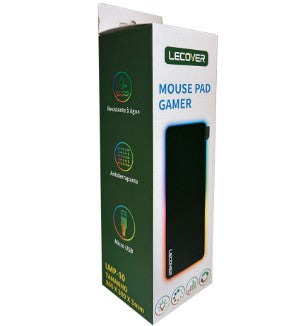 Mouse Pad Gamer RGB 800 x 300 x 3mm com Cabo USB Lecover LMP-10