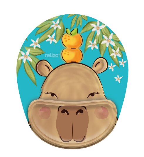 Mousepad Ergonômico com Apoio de Pulso em Neoprene Comfort Fun Capivara Reliza 011022