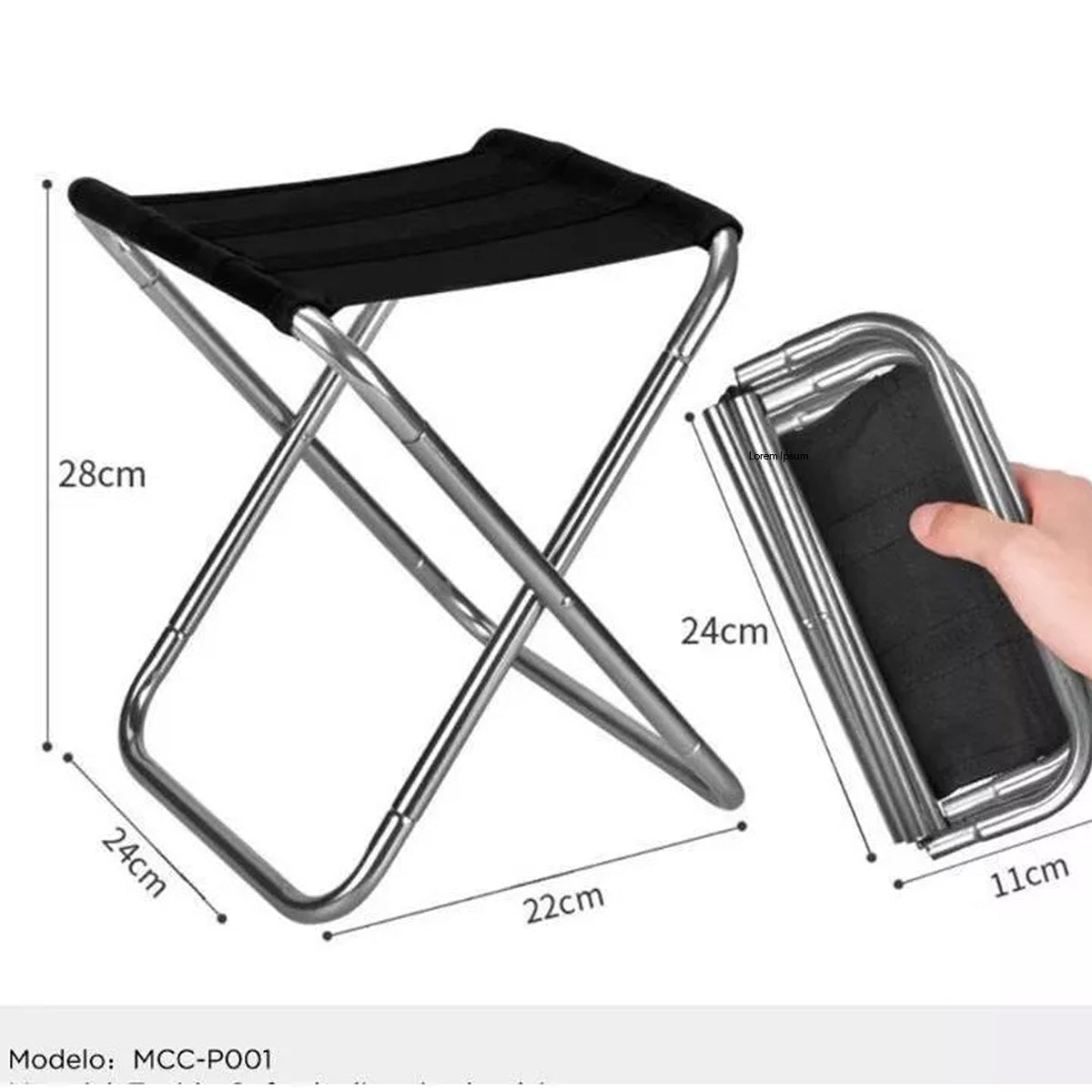 Cadeira Dobravél Portátil Para até 100kg Tomate