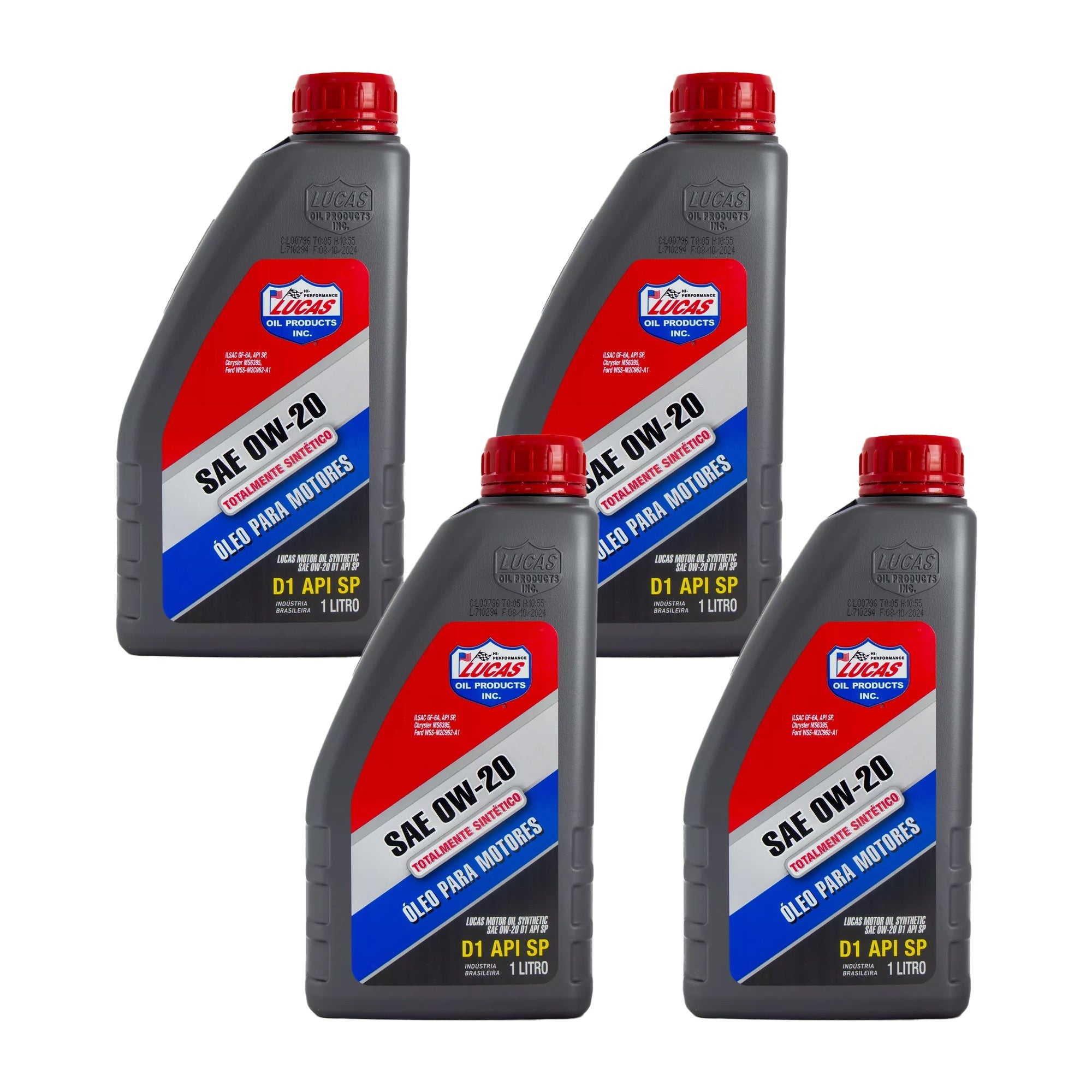Kit 4 Óleo Motor Lubrificante Sintético Sae 0w20 D1 Api Sp