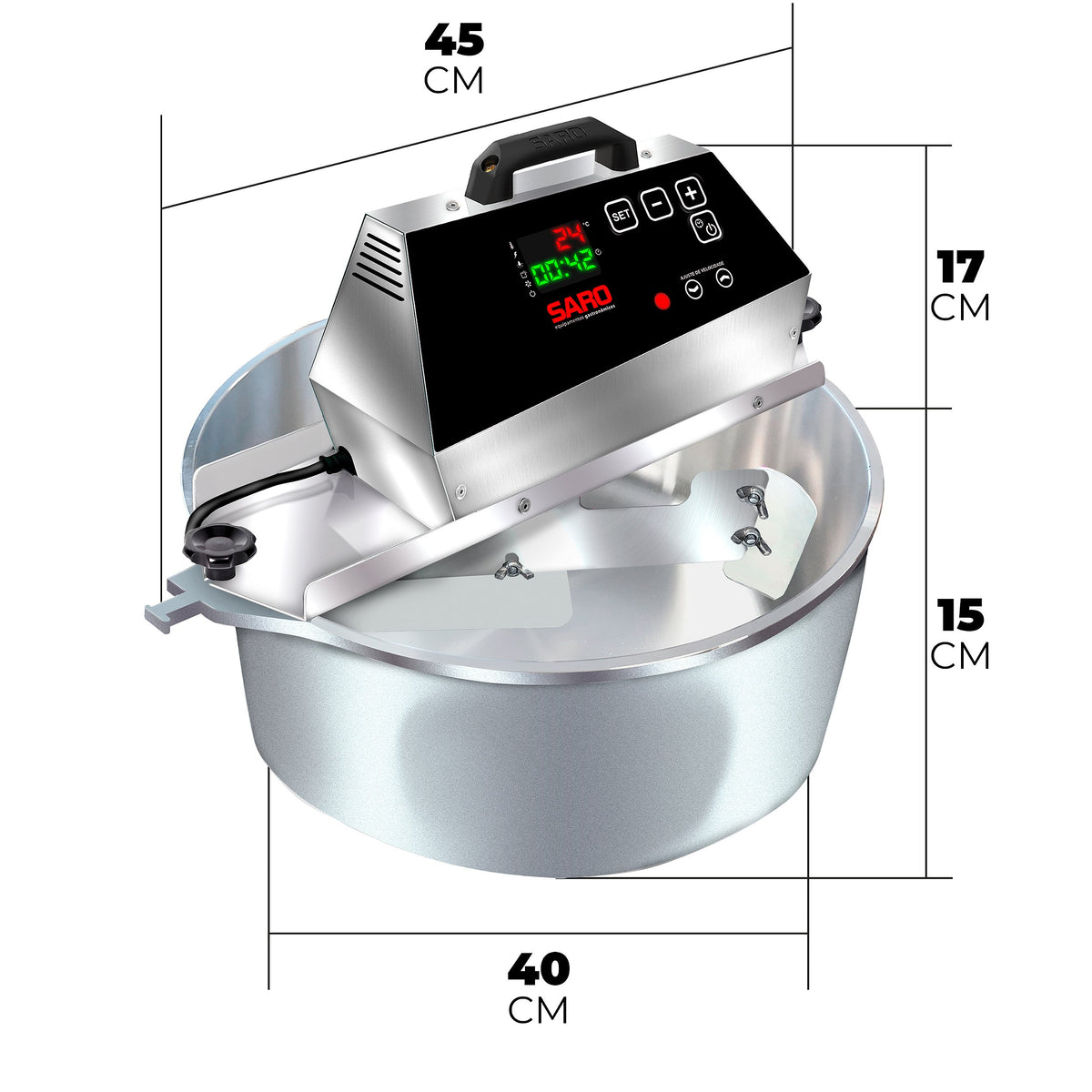 Panela Misturadeira Elétrica Digital Saro PA21D 21 Litros Bivolt