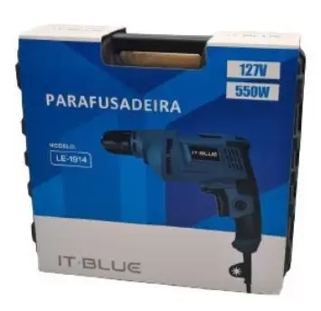 Furadeira de Impacto e Parafusadeira 3/8 127V 550W com Maleta e Acessórios IT-Blue LE-1914