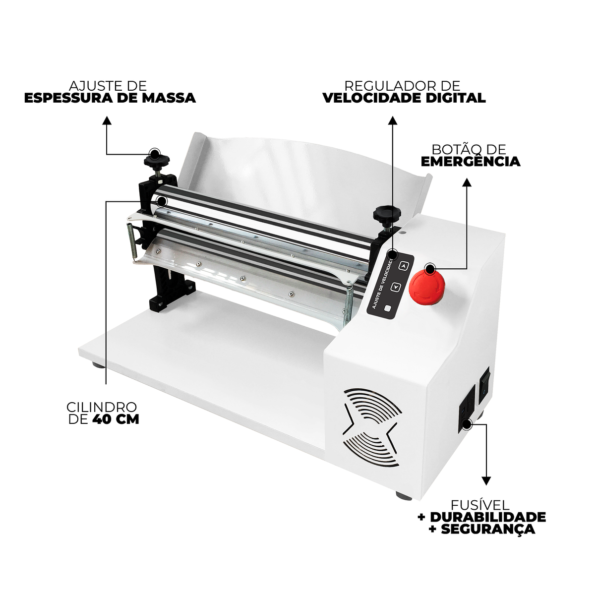 Cilindro Elétrico Cromado 40 cm Saro CECR com Regulador de Velocidade Bivolt