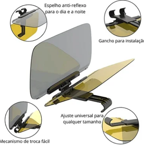 Protetor Visual para Carro Anti Sol e Anti Luz Dia e Noite YDH-0217