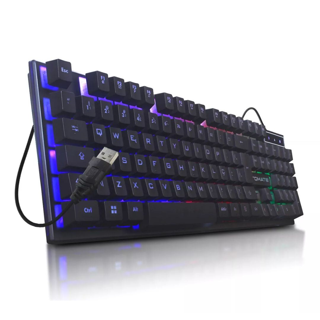 Teclado De Membrana Rgb Com Fio Tomate