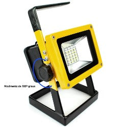 Refletor de LED Recarregável para Camping com 3 Pilhas 18650 e Carregador Veicular LL LL81830/D8+