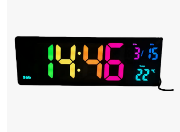 Relógio de Parede Digital LED RGB com Controle Remoto Oasis OIH-6219