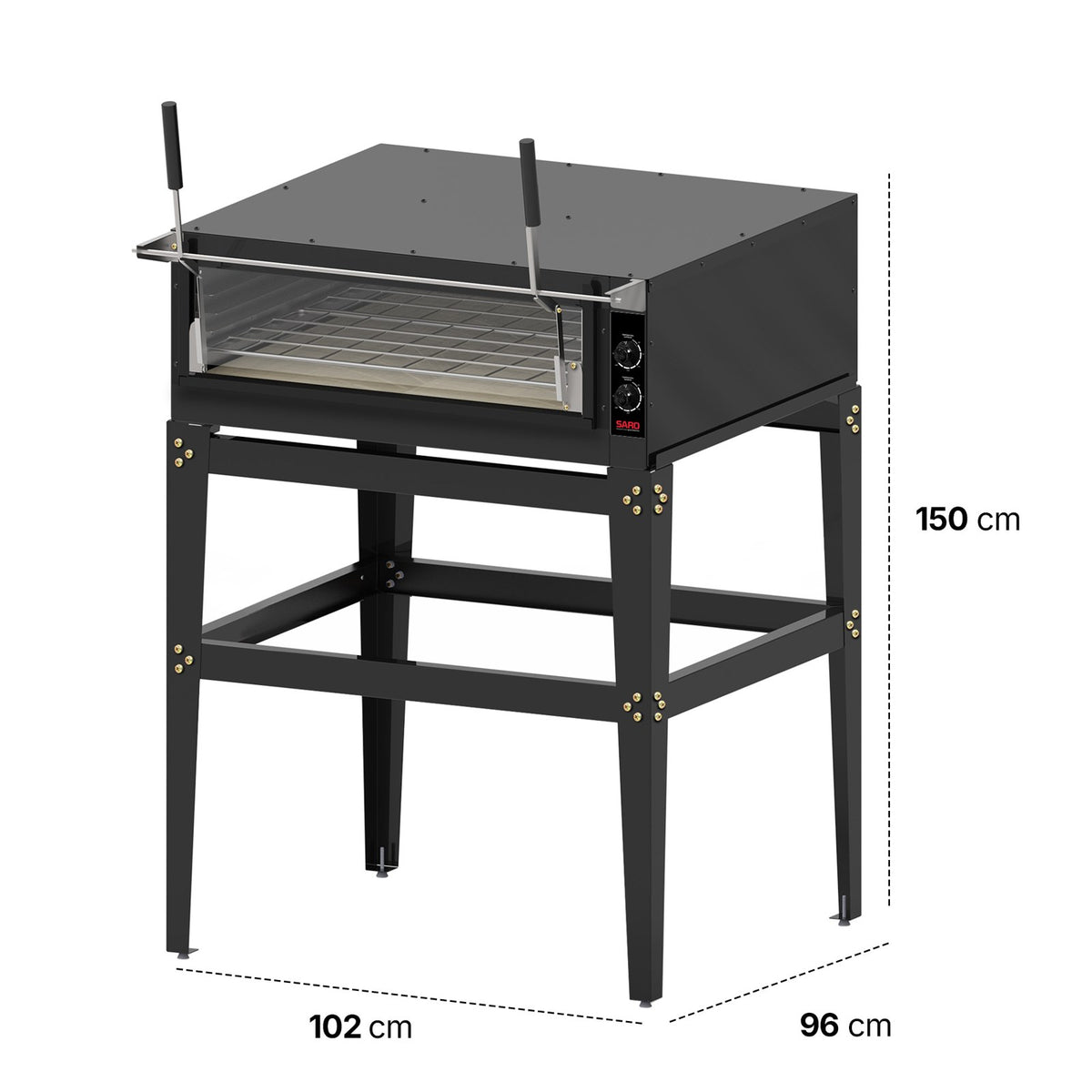 Forno Guilhotina Elétrico Saro FG9522 95x95 cm 220V com Cavalete