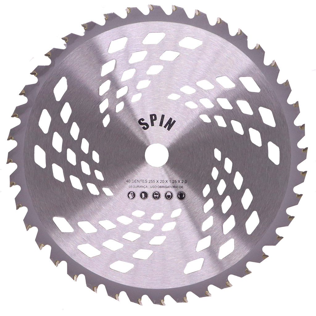 Faca Circular de Videa 2mm NS05 40 Dentes Furo 20mm Tamanho 255mm x Espessura 1,25mm - Spin – foto 1