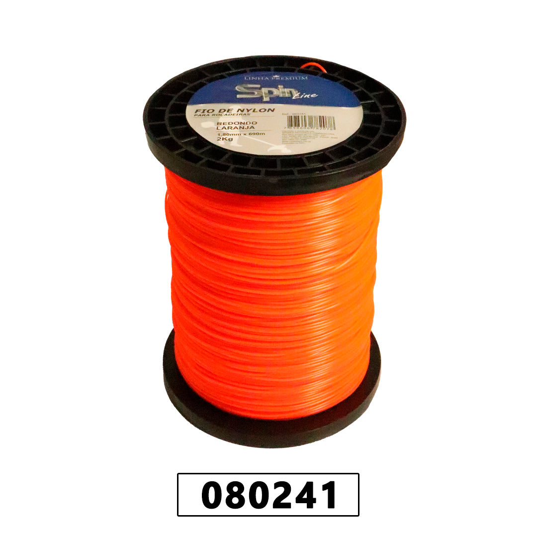 Fio de Nylon Rolo 2kg com 690 Metros - Redondo 1,80mm - Cor Laranja - Spin Linha Premium – foto 2