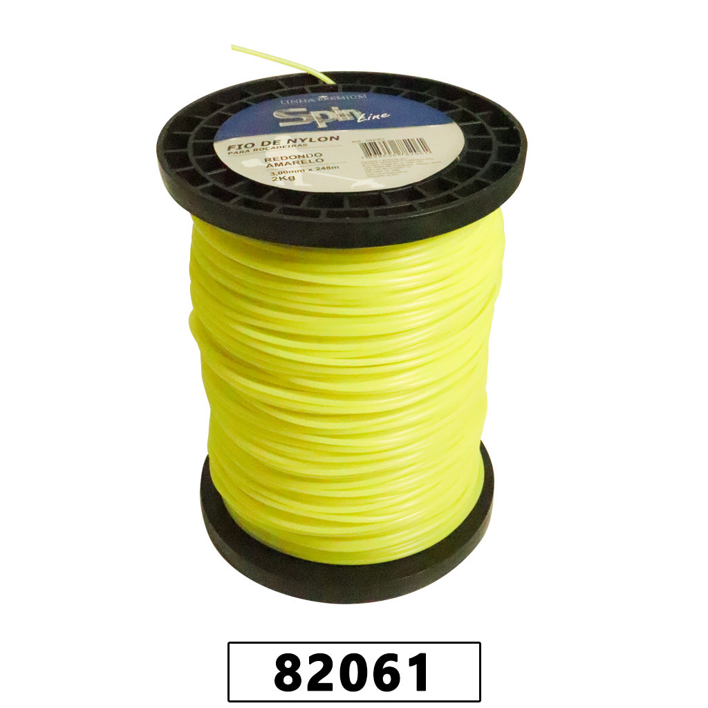 Fio de Nylon Rolo 2kg com 248 Metros - Redondo 3,00mm - Cor Amarelo - Spin Linha Premium – foto 1