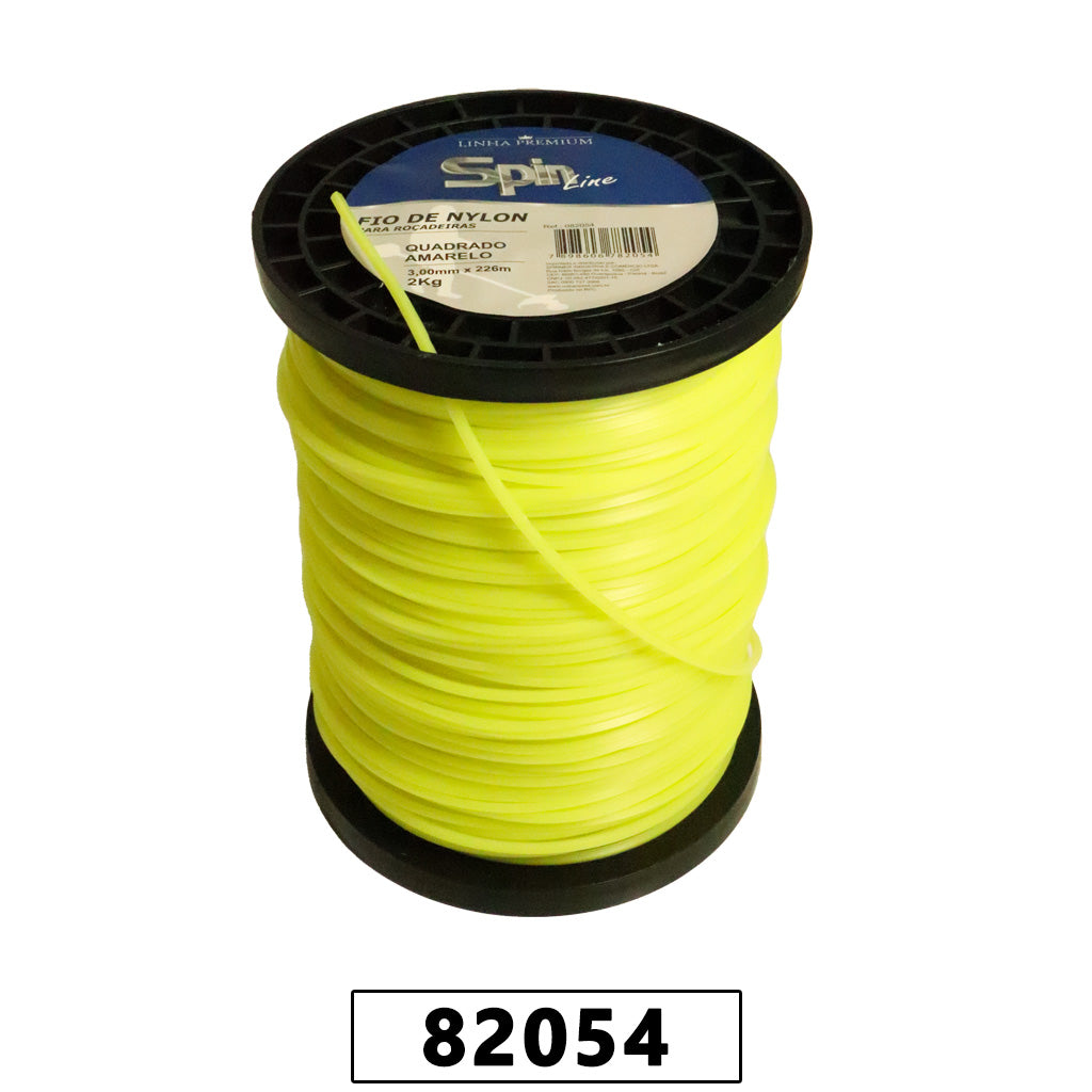 Fio de Nylon Rolo 2kg com 226 Metros - Quadrado 3,00mm - Cor Amarelo - Spin Linha Premium – foto 1