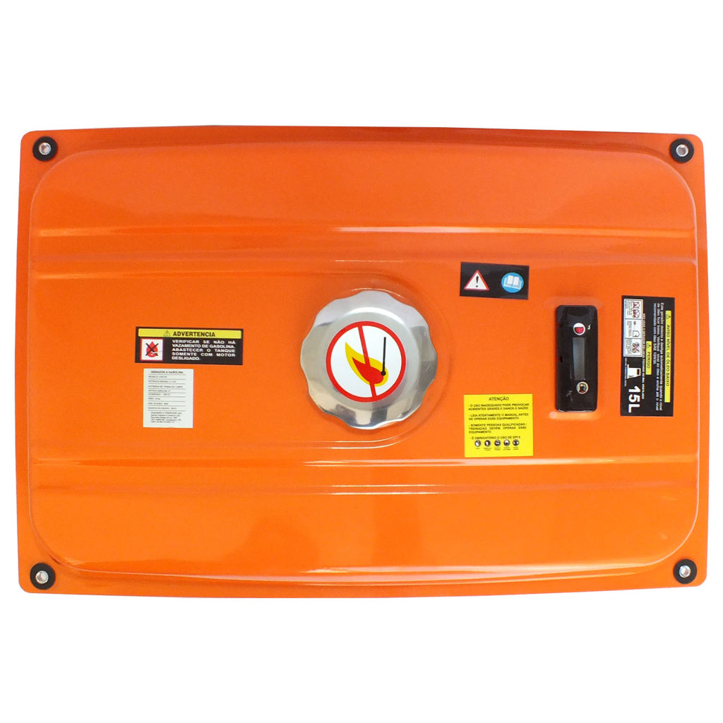 Tanque de Gasolina Completo para Gerador a Gasolina 2500W/2800W/3000W/3500W - Cor Laranja – foto 4