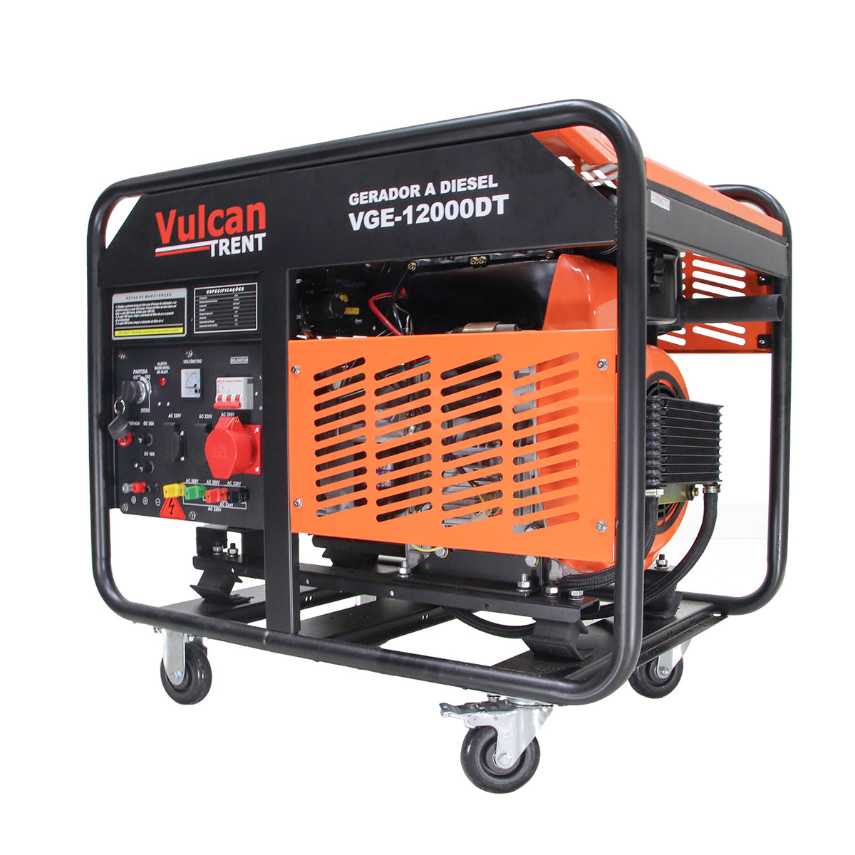 Gerador Diesel 954cc 20HP 12,0kVA 12000W Trifasico 220/380V Part.elet. VGE12000DT Vulcan Trent – foto 2