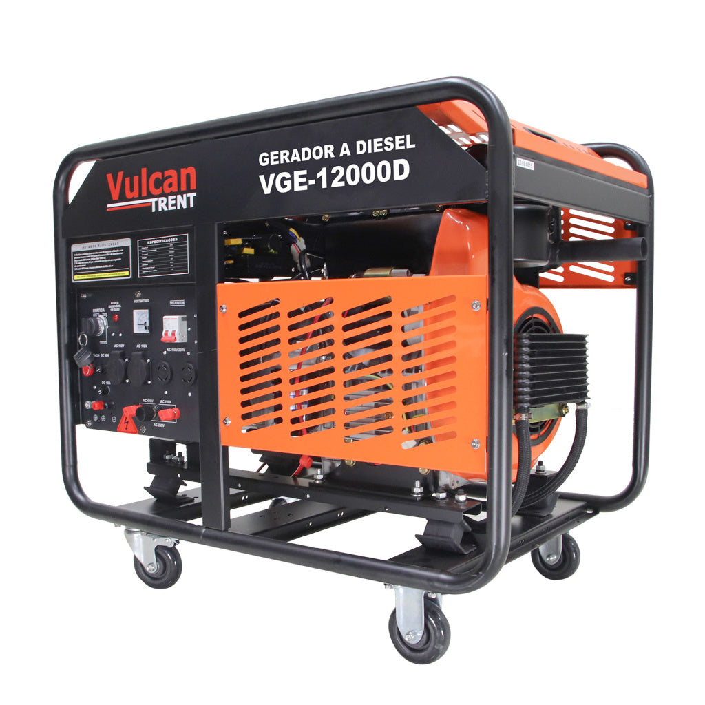 Gerador Diesel 954cc 20HP 12,0kVA 12000W Monofasico Bivolt Part.elet. VGE12000D Vulcan Trent – foto 1