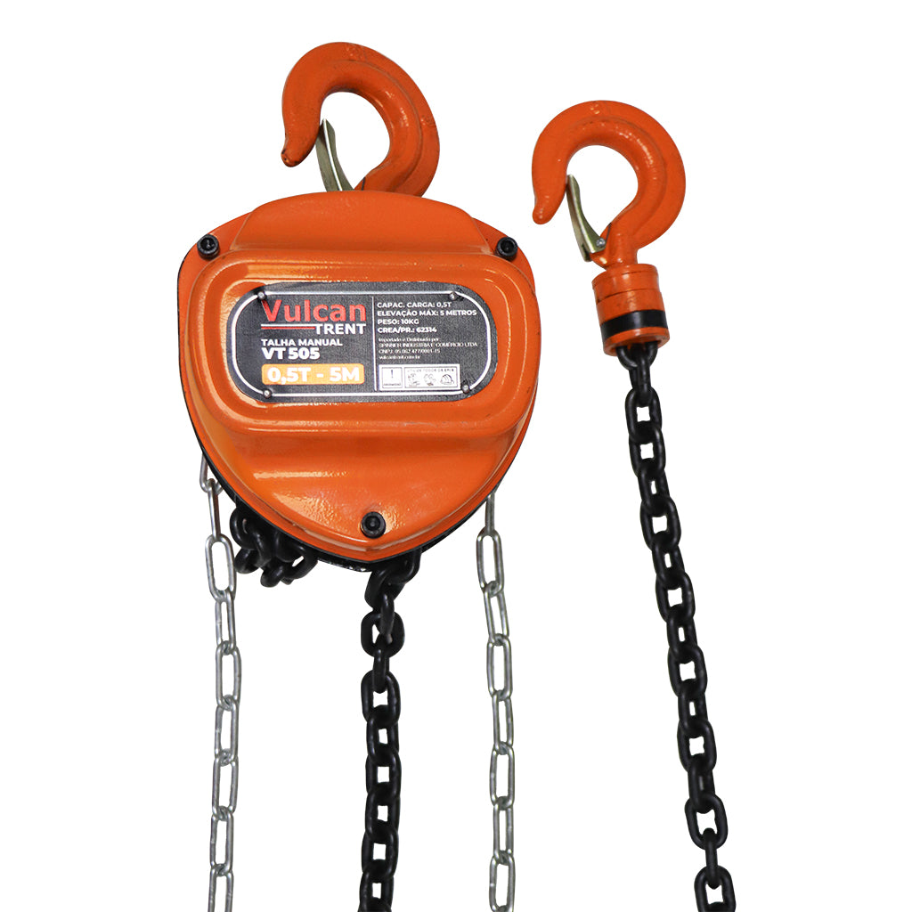 Talha Manual para 500 Kg Corrente 5 Metros VT505 - Vulcan Trent – foto 1