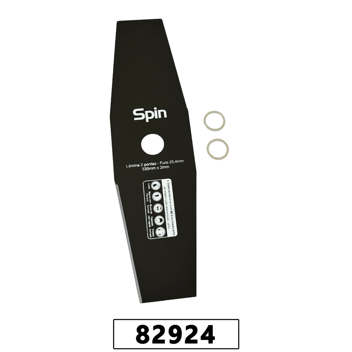 Faca 2 Pontas Furo 25,4mm Tamanho 330mm Espessura 2,0mm com Adaptador de 20mm - Spin – foto 1