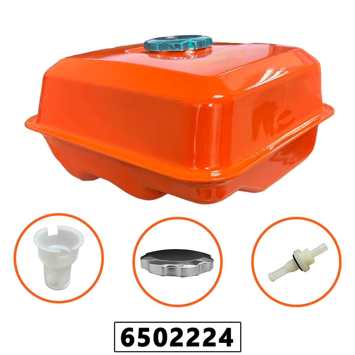 Tanque de Gasolina Completo para Motor 4 Tempos 13HP/15HP - Cor Laranja – foto 3