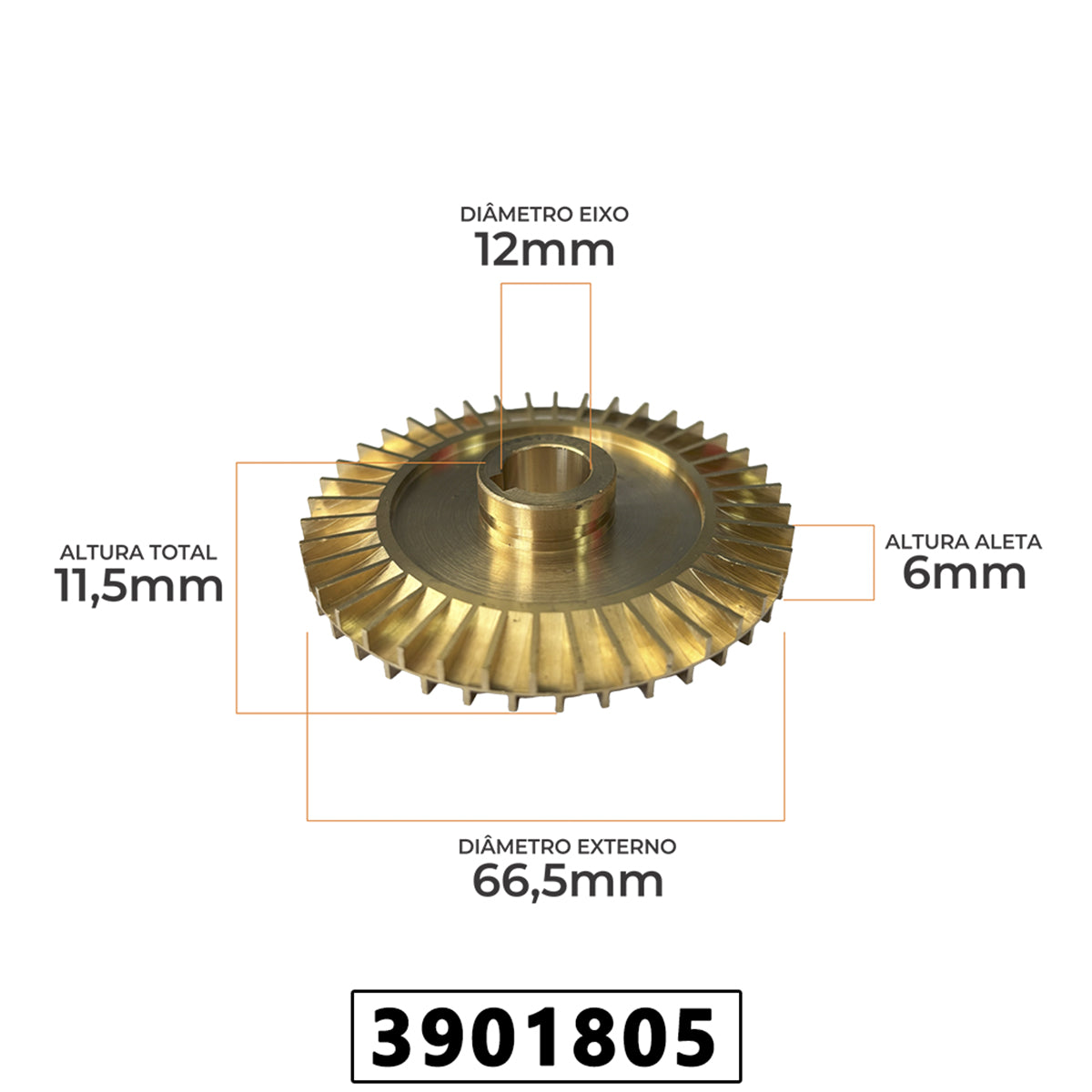 Rotor Impulsor para Bomba Periferica VMB750P 220V – foto 1