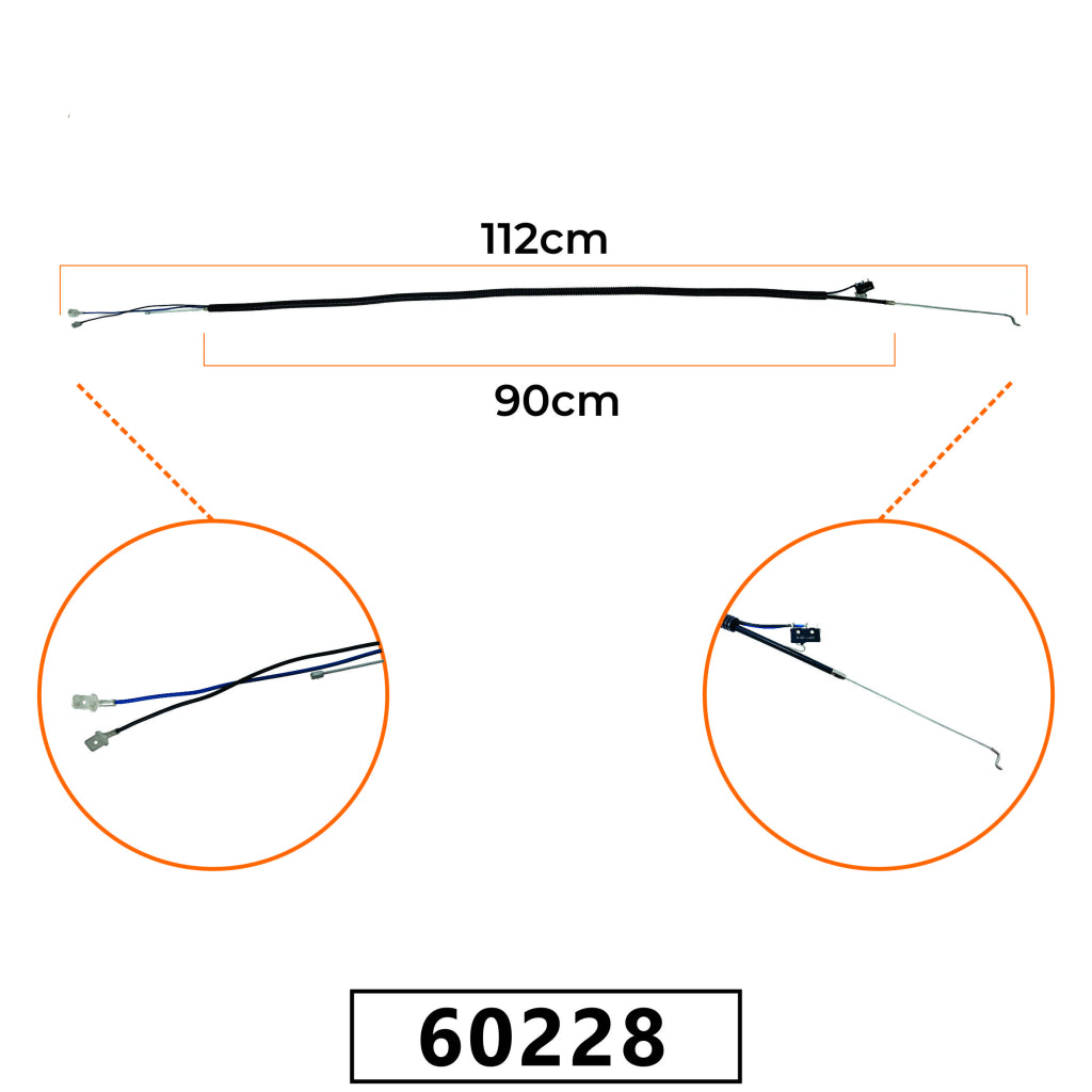 Cabo do Acelerador para Roçadeira Stihl 160/220/280/290 - Ponta Tipo S com Chicote 112cm Modelo Novo – foto 1