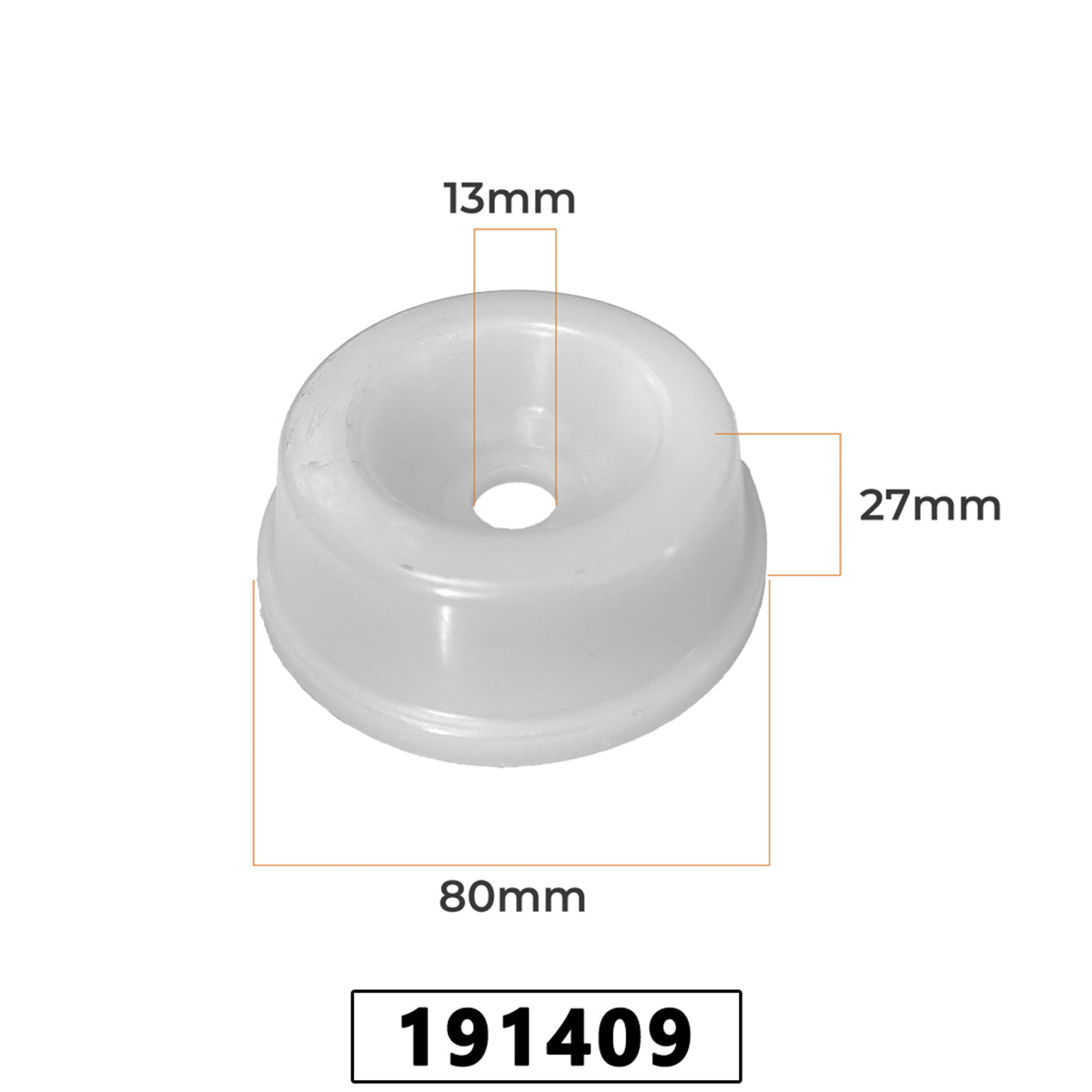Prato Giratorio Nylon 80mm Perfil Alto Furo Menor 13mm P / stihl Fs 85/86/108 / Importadas - Cor Branca – foto 1