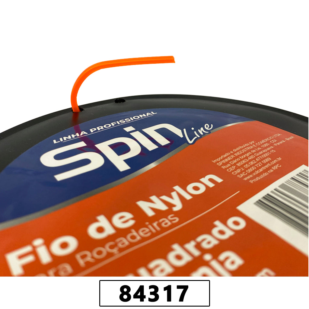 Fio de Nylon Rolo 2kg com 226 Metros - Quadrado 3,00mm - Cor Laranja – foto 2