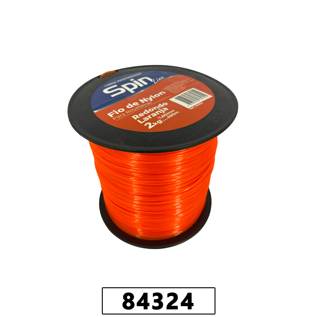 Fio de Nylon Rolo 2kg com 690 Metros - Redondo 1,80mm - Cor Laranja – foto 1