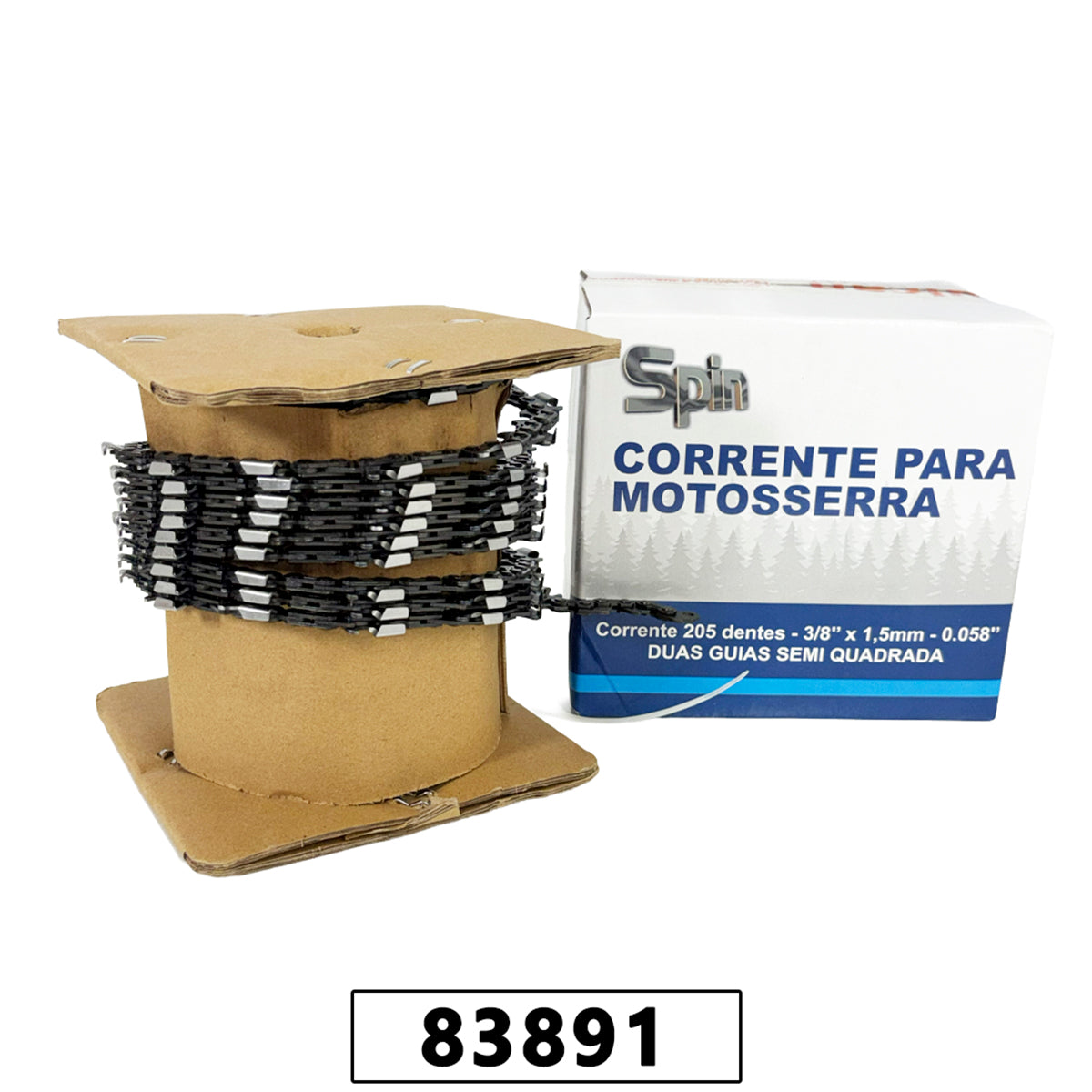 Rolo Corrente 205D 3/8 x 1,5mm (0.058") para Motosserra Stihl / husq / importada / vulcan - Duas Guias – foto 1
