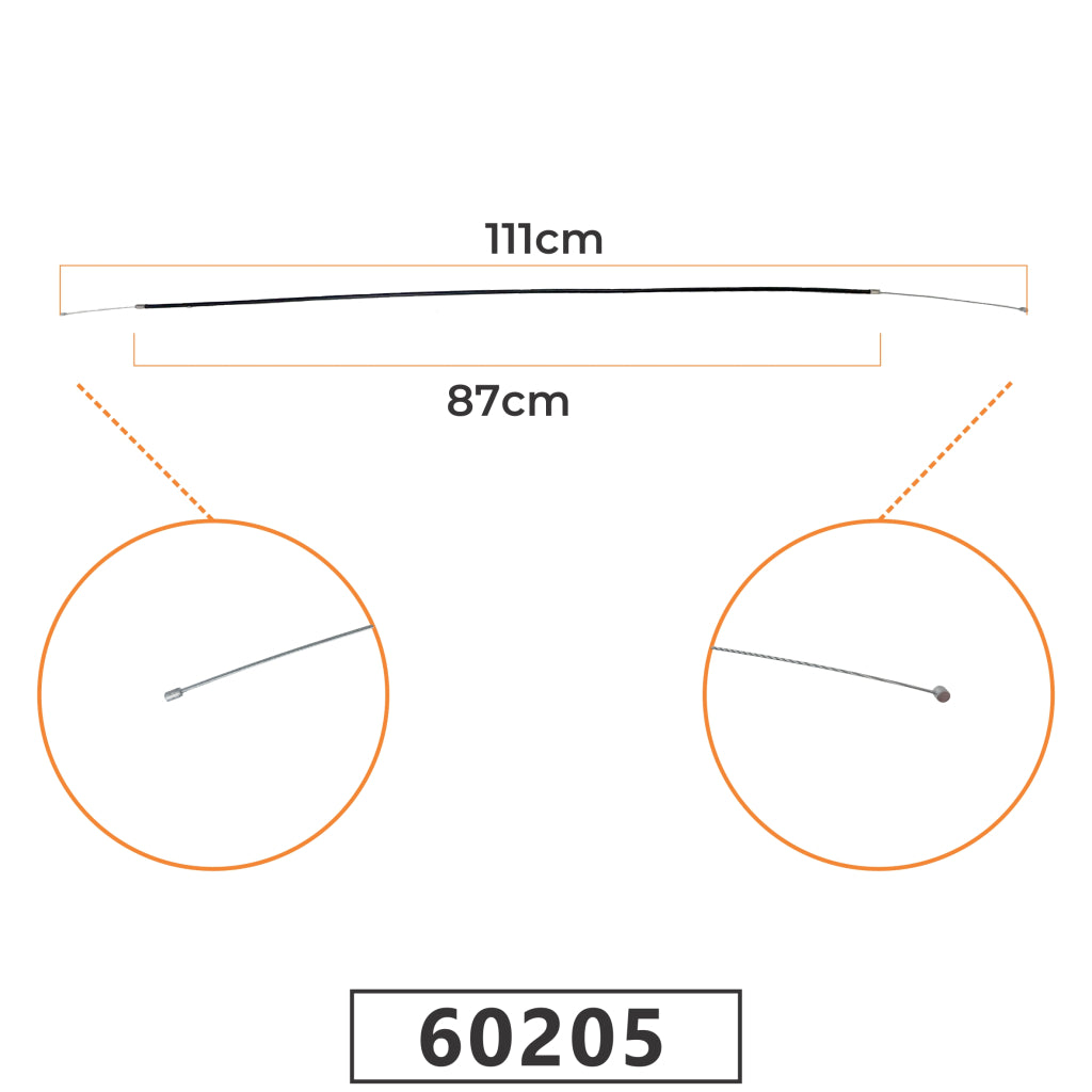 Cabo do Acelerador para Roçadeira Stihl 160/220/280/290 - Ponta Tipo Bolinha 111cm Modelo Antigo – foto 1