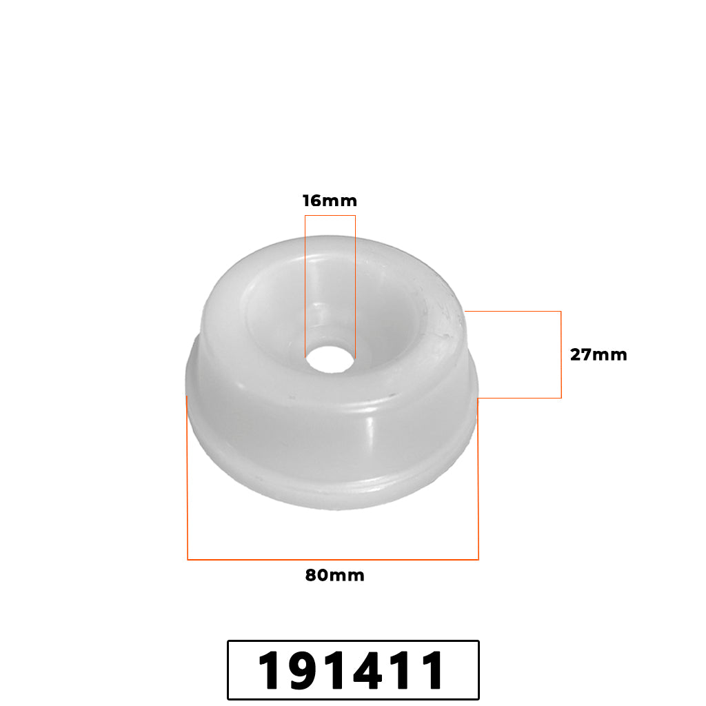 Prato Giratorio Nylon 80mm Perfil Alto Furo Maior 16mm P / roçadeira Stihl Fs 160/220/280 - Cor Branca – foto 1