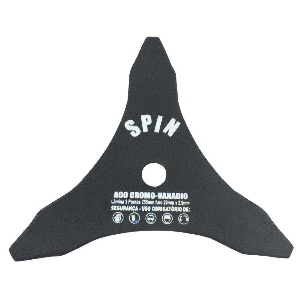 Faca 3 Pontas Furo 20mm Tamanho 255mm Espessura 2,9mm - Spin – foto 1