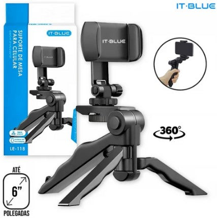 Suporte de Mesa Dobrável para Celular com Rotação 360° IT-BLUE LE-118