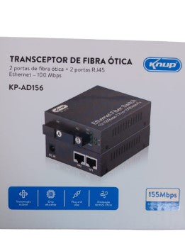 Transceptor de Fibra Óptica 100Mbps com Alcance de até 20km Knup KP-AD156