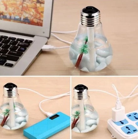 Umidificador de Ar em Formato de Lâmpada com LED 400ml Luatek LKJ-109