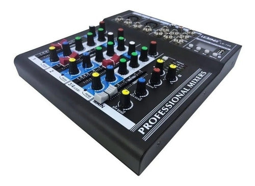 Mesa De Som 4 Canais Bluetooth Mixer Player Usb Le-708
