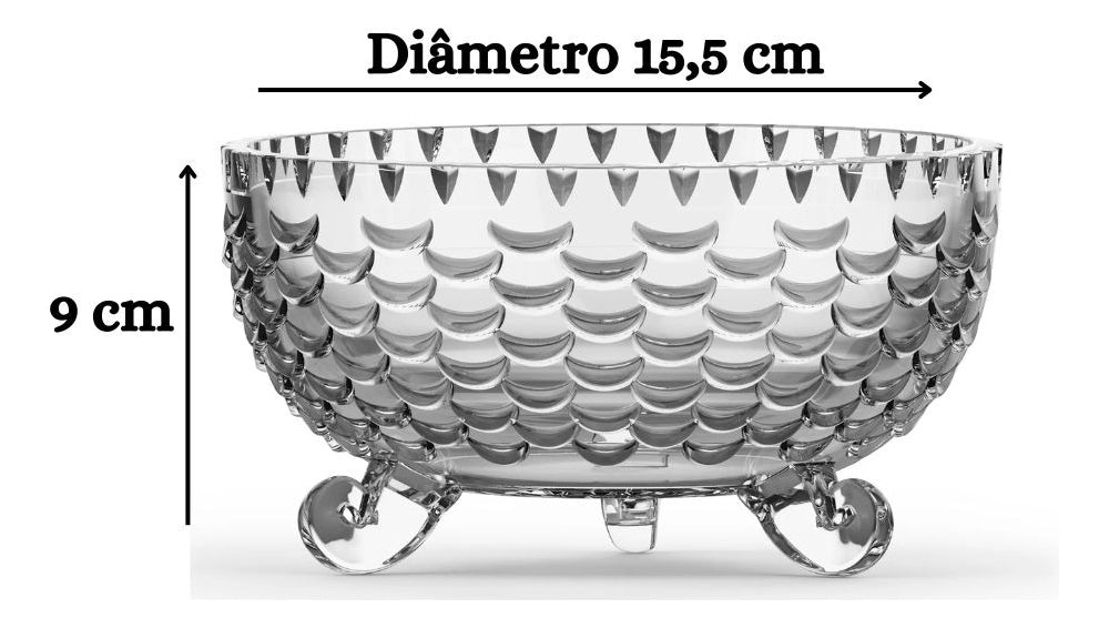 Bowl De Vidro Texturizado Com Capacidade P/ 770ml plasvale