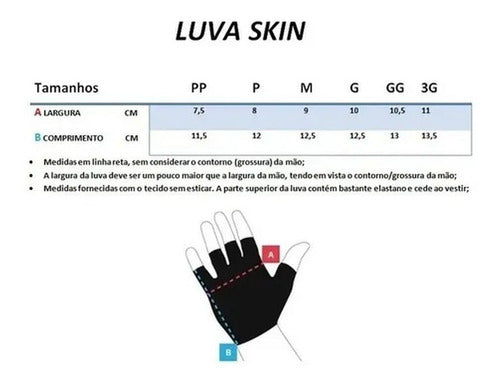 Luva Ciclista Bike Skin Sport Meio Dedo