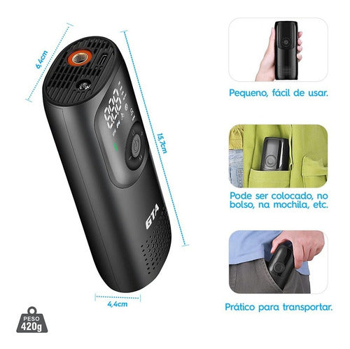 Bomba De Ar Portátil Automática Smart Plus 150 Psi Com Bater