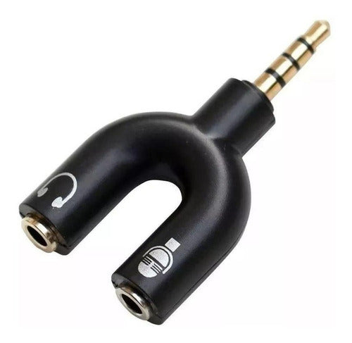 Adaptador P2 X P3 Splitter Headset Microfone Aux Áudio