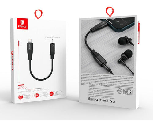 Adaptador P2 3.5mm Fêmea Compatível Lightning Fone De Ouvido