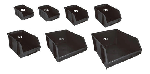 20 Peças Caixa Bin Organizadora Plástica Nº3 Preta