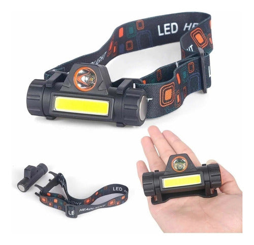 Lanterna Cabeça Led Farol Recarregável Ajustável Usb Bm-a029