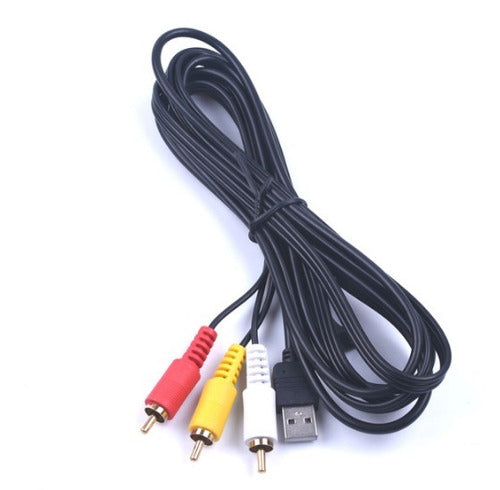 Cabo Mbtech Usb X Av 3 Rca Áudio E Vídeo Tv 1,5 Metros